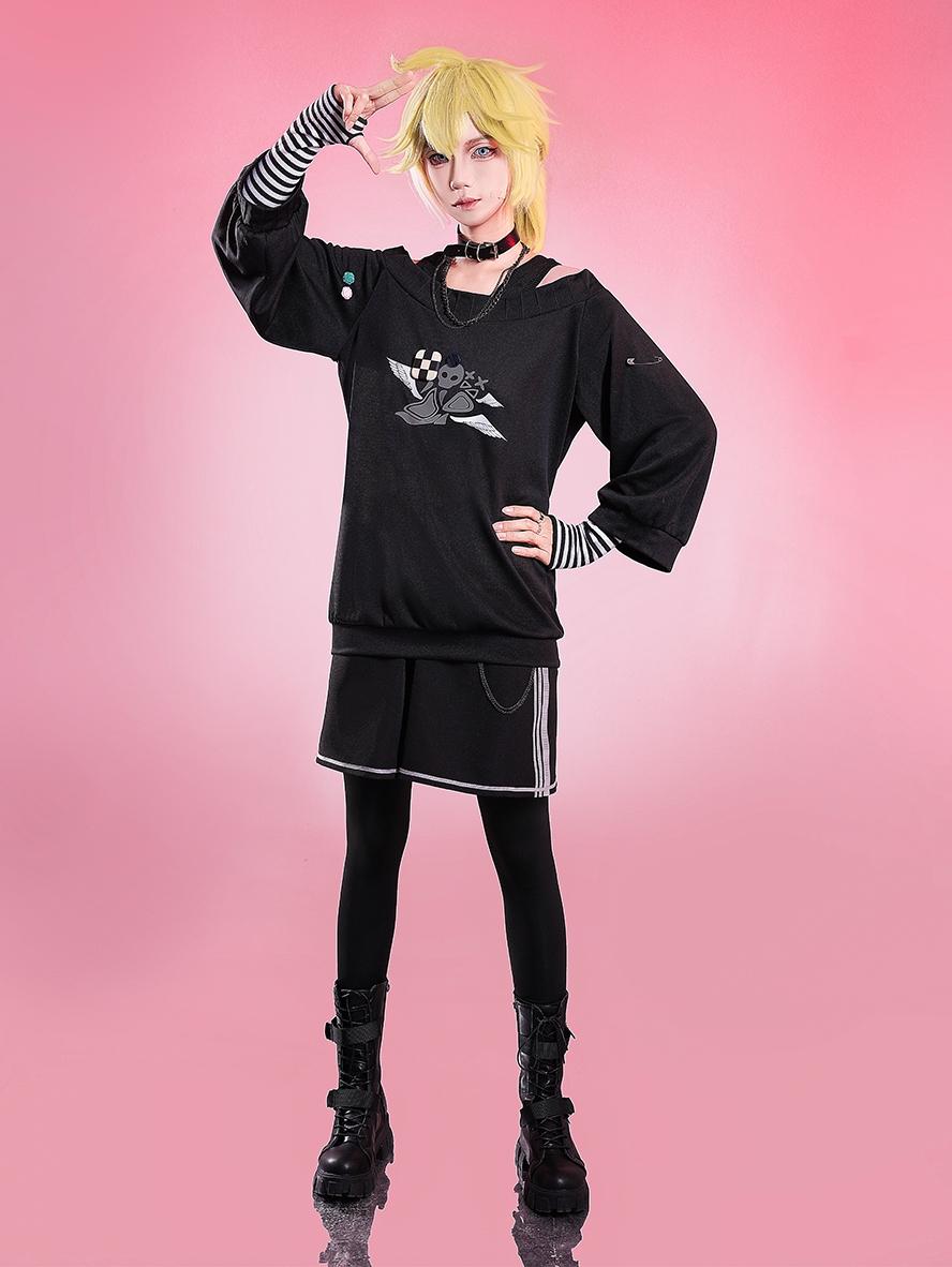 Anime Don Quijote Landmine Girl Linkage Cosplay Kagamine Len Outfit Costume
