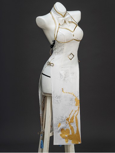Anime Re Life In A Different World From Zero Cosplay Rem Graceful Beauty Costume White Backless Cheongsam