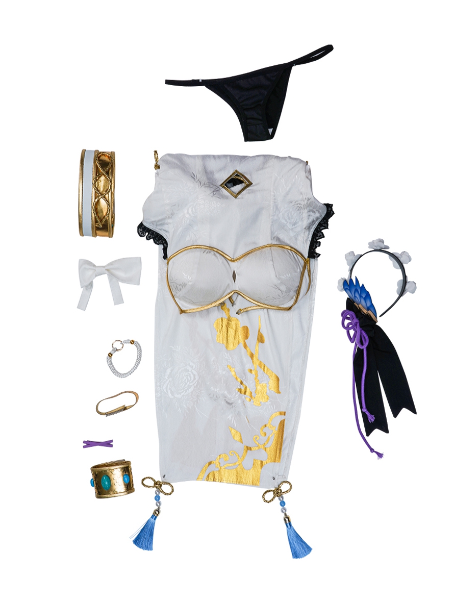 Anime Re Life In A Different World From Zero Cosplay Rem Graceful Beauty Costume White Backless Cheongsam