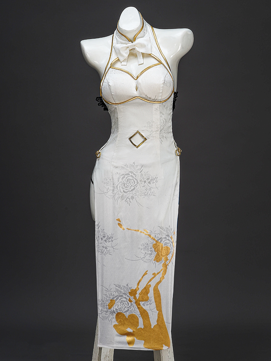 Anime Re Life In A Different World From Zero Cosplay Rem Graceful Beauty Costume White Backless Cheongsam