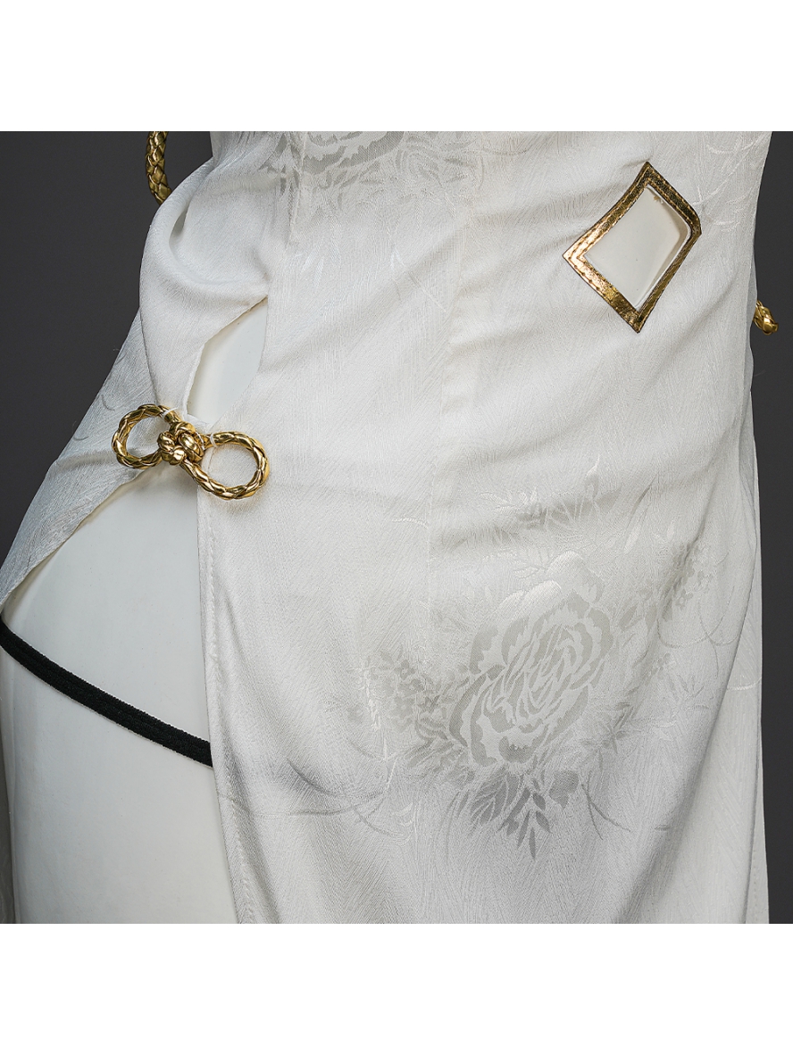 Anime Re Life In A Different World From Zero Cosplay Rem Graceful Beauty Costume White Backless Cheongsam