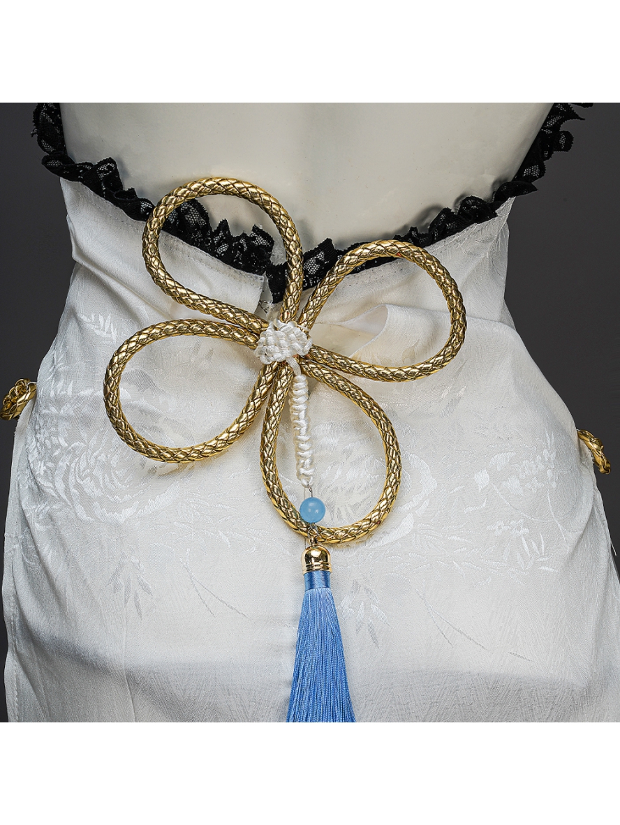 Anime Re Life In A Different World From Zero Cosplay Rem Graceful Beauty Costume White Backless Cheongsam
