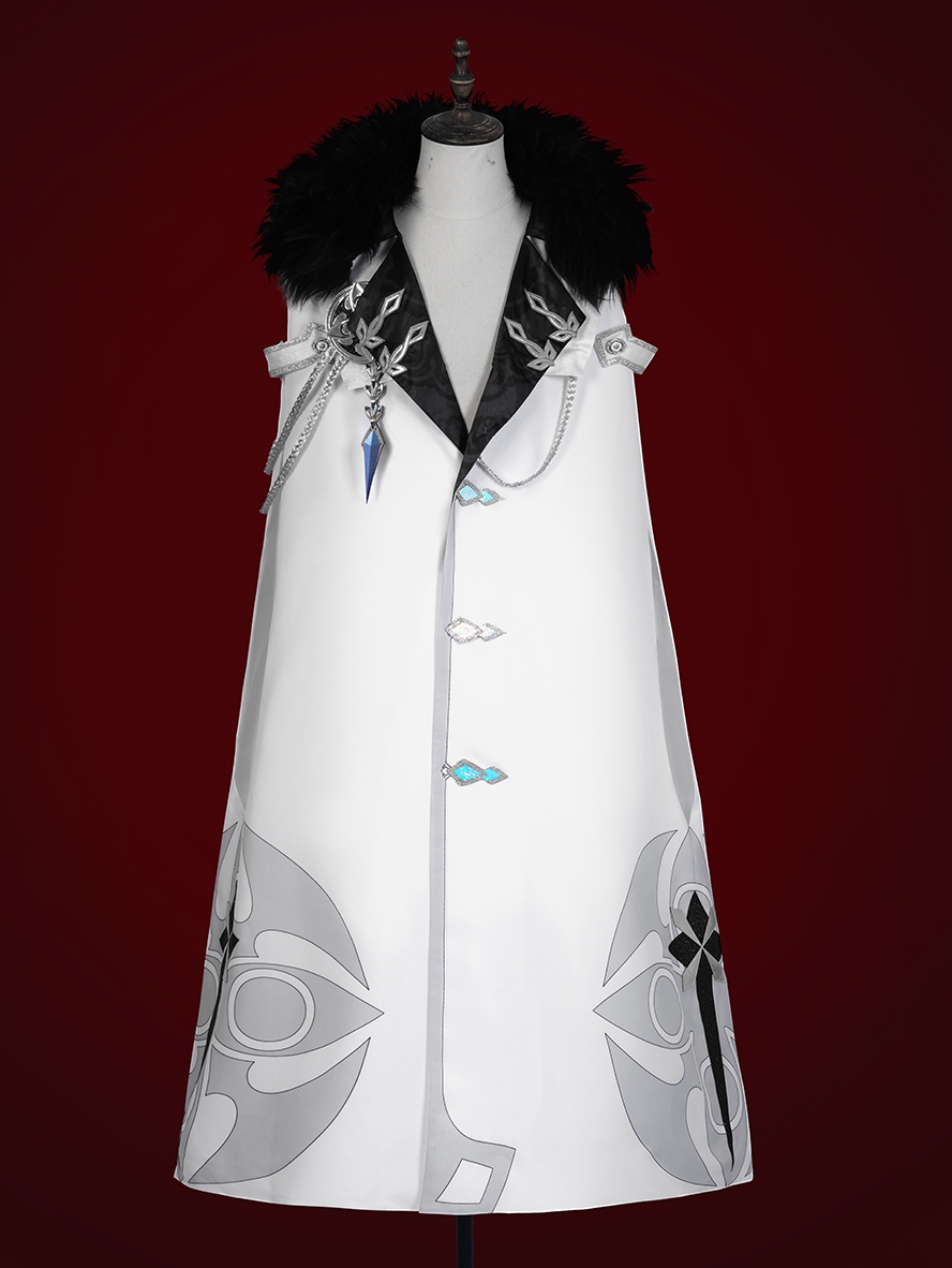 Game Genshin Impact Cosplay Fatui Harbinger Rooster Pulcinella Costume