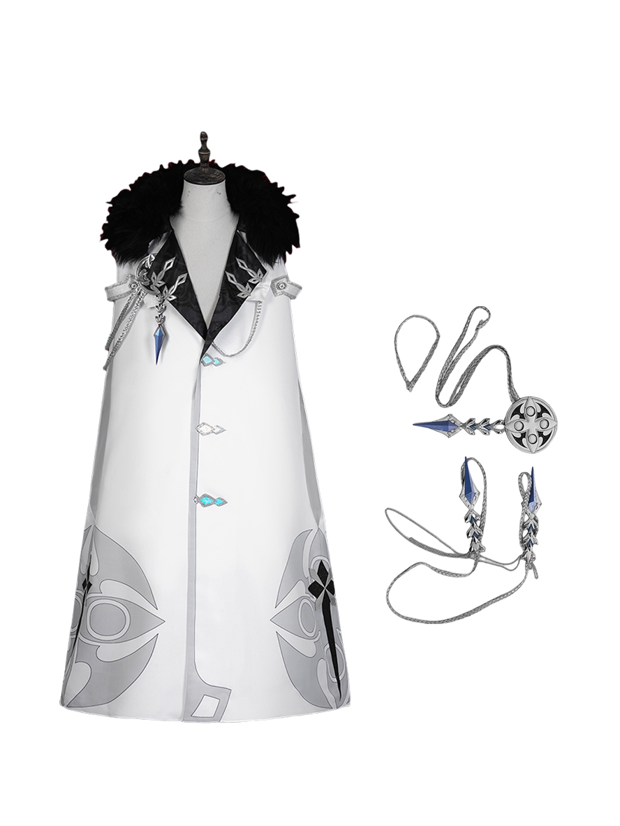 Game Genshin Impact Cosplay Fatui Harbinger Rooster Pulcinella Costume