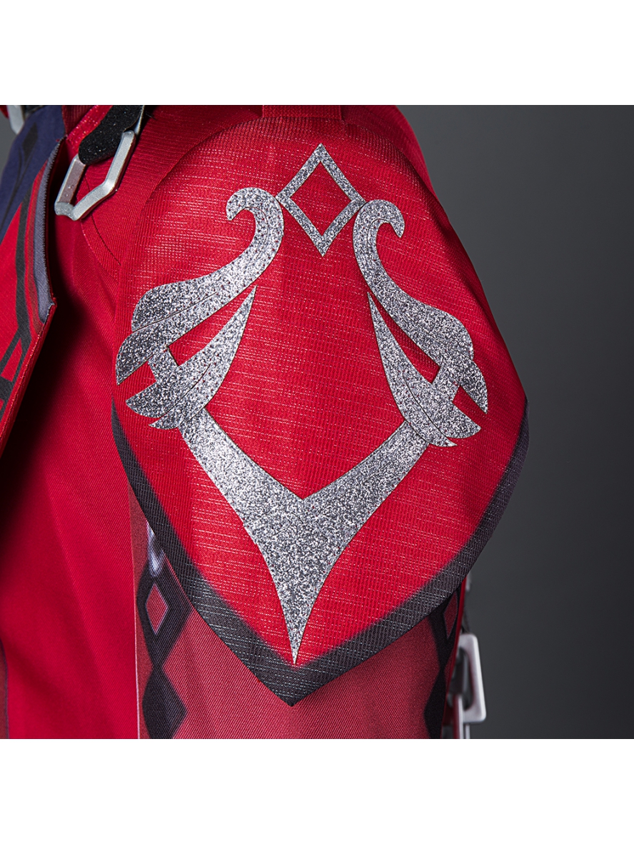Game Genshin Impact Cosplay Outfit Diluc Ragnvindr Skin Red Dead Of Night Costume