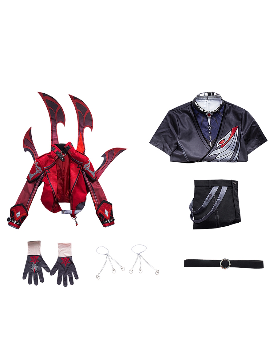 Game Genshin Impact Cosplay Outfit Diluc Ragnvindr Skin Red Dead Of Night Costume