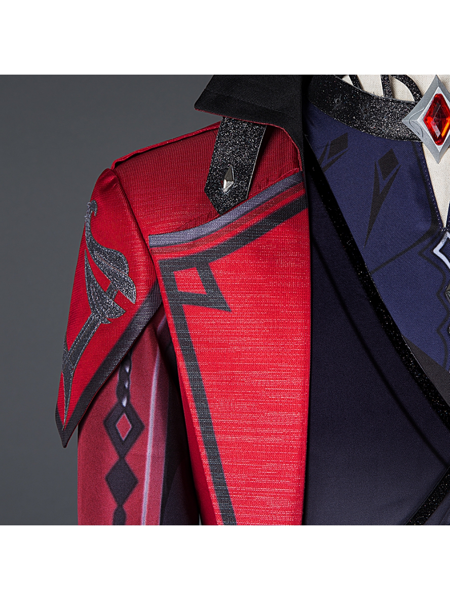 Game Genshin Impact Cosplay Outfit Diluc Ragnvindr Skin Red Dead Of Night Costume