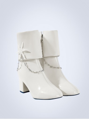 Game Dragon Raja Gate Of Cassell Cosplay Eri Uesugi Sleepless Starry Night White High Heel Leather Shoes