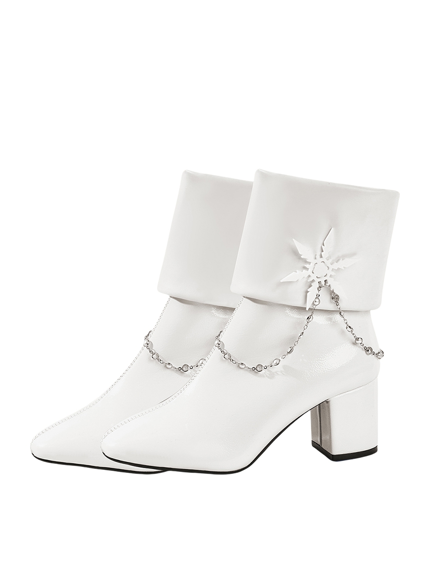 Game Dragon Raja Gate Of Cassell Cosplay Eri Uesugi Sleepless Starry Night White High Heel Leather Shoes