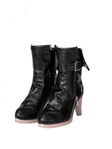 Game Zenless Zone Zero Cosplay Hoshimi Miyabi High Heel Black Leather Shoes
